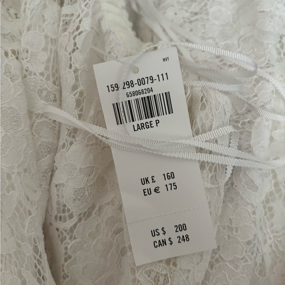 Abercrombie Lace Drama Puff Sleeve Cutout Maxi Dress L Petite - Picture 12 of 12